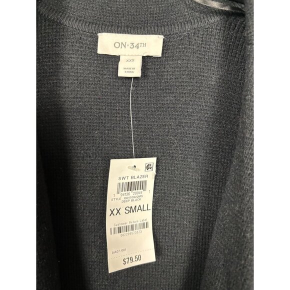 On 34th Women's Sweater Blazer Black Size XXS New With Tag's - Picture 6 of 8